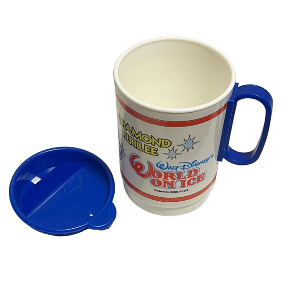 Disney On Ice Mickey's Diamond Jubilee 1988 Handle Cup w Lid - Picture 6 of 8